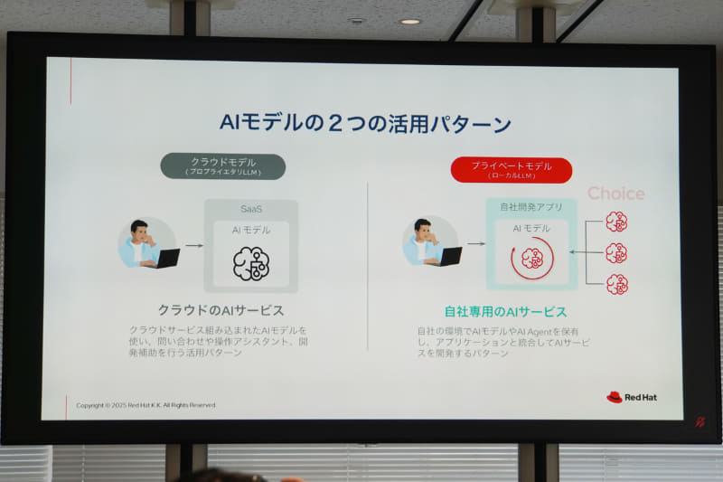 クラウドのAIサービスの利用と、自社専用AIサービスの利用