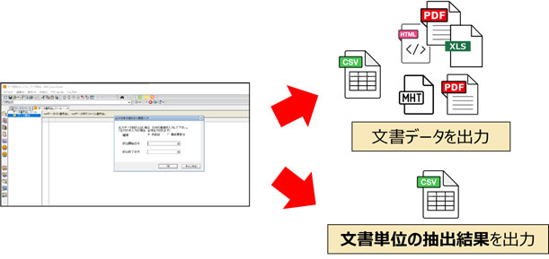 文書単位の抽出結果書き出し機能