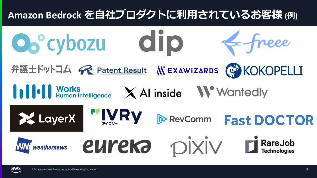日本でのBedrock利用企業の例