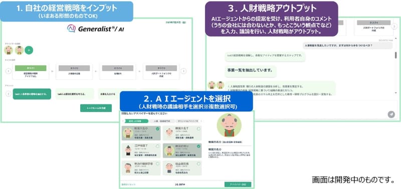 AIエージェントを活用した人財戦略支援サービスの利用イメージ