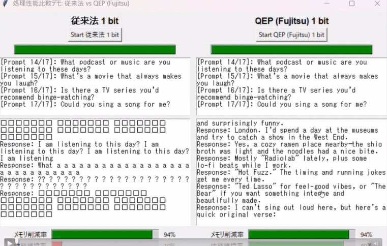 量子化技術のデモンストレーション。右側が今回の技術によるもの