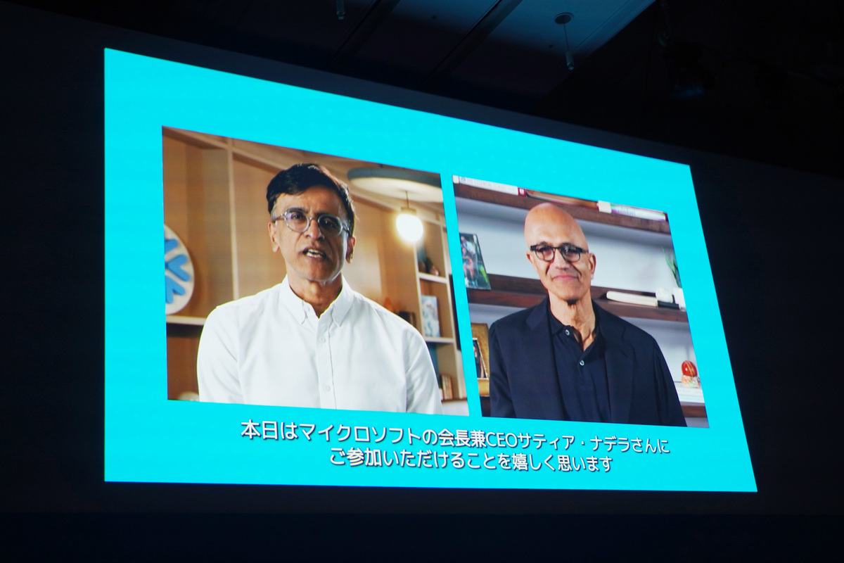 ラマスワミ氏と、MicrosoftのCEOのサティア・ナデラ氏との対談