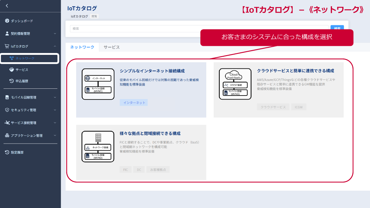 Webポータルからテンプレートを選択