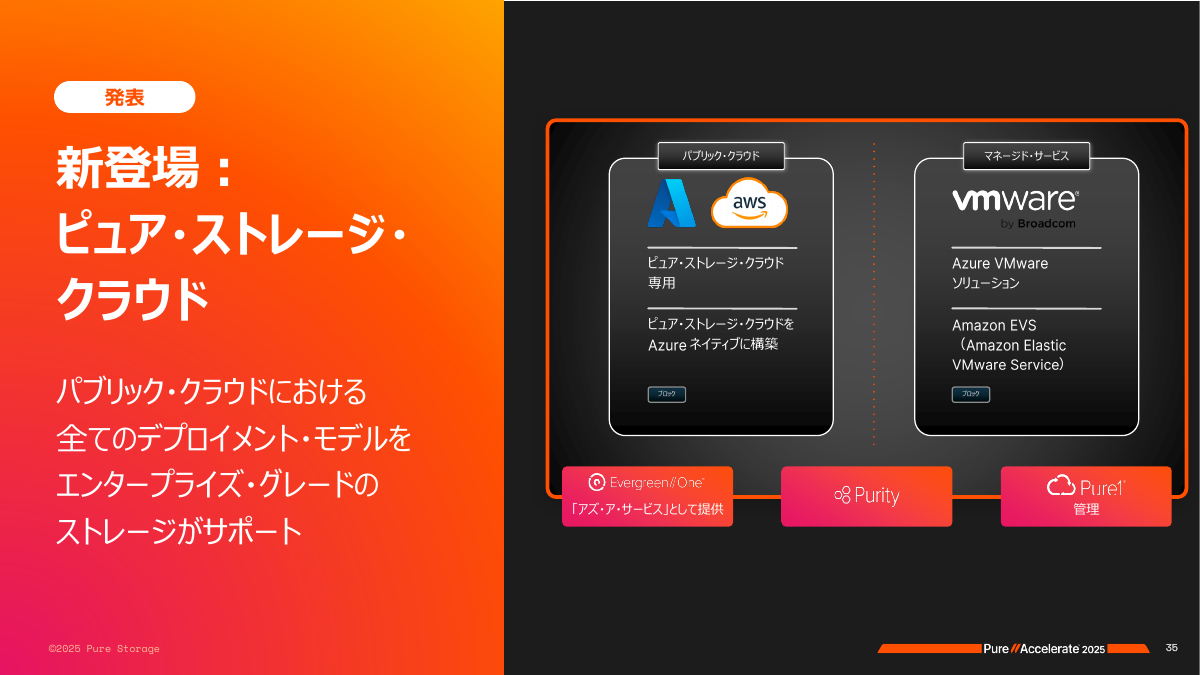 「ピュア・ストレージ・クラウド」としてAWSとMicrosoft Azureでエンタープレライズ向けブロックストレージを提供