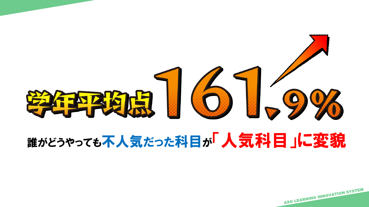 学年平均点が161.9％アップしたうえ、人気科目に変貌