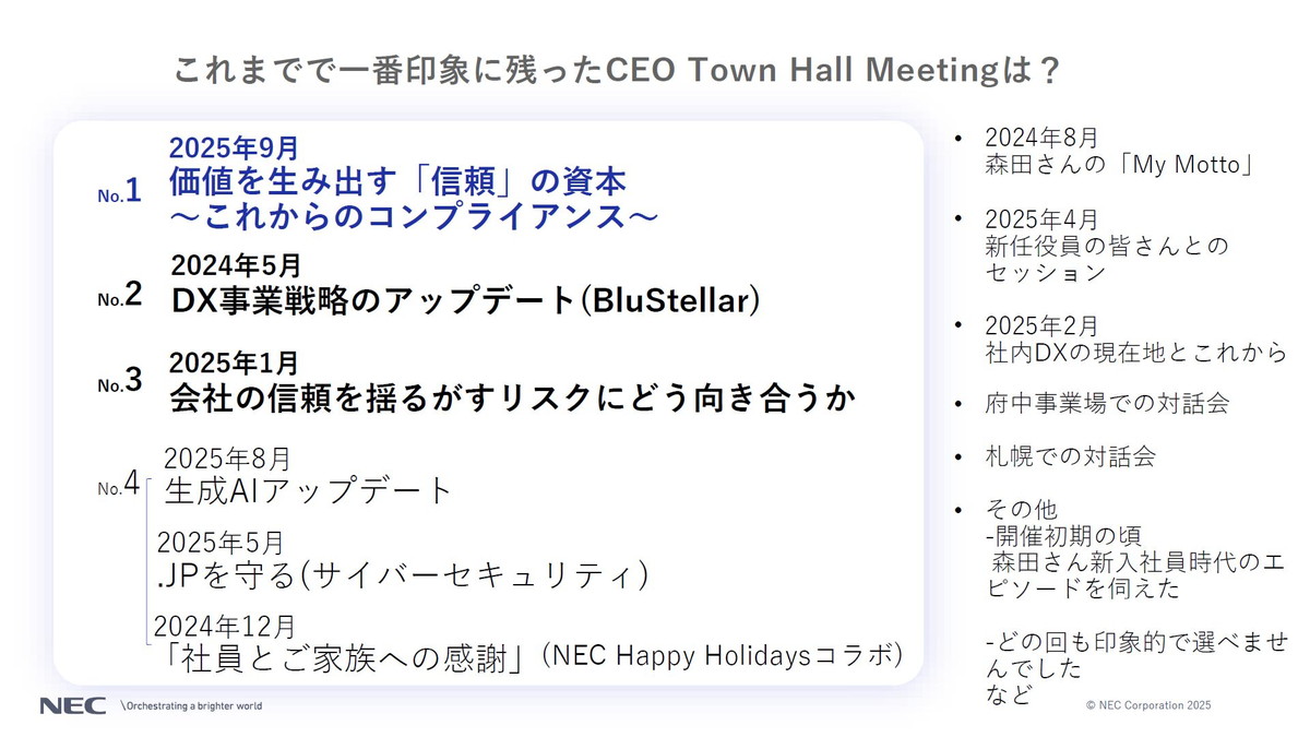 CEO Town Hall Meetingに参加する意義は？