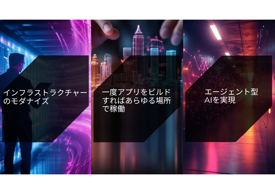 Nutanixが注力する3つの事業分野は「インフラモダナイゼーション」「クラウドネイティブアプリケーション」「生成AI/エージェンティックAI」の3つ。これらは独立に存在しているのではなく、互いに連携しながら顧客のインフラニーズをカバーする