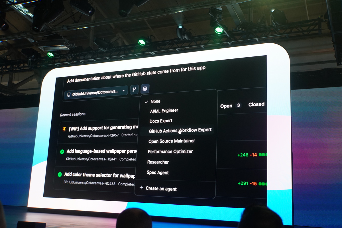 基調講演デモより：職種を選んでエージェントを追加