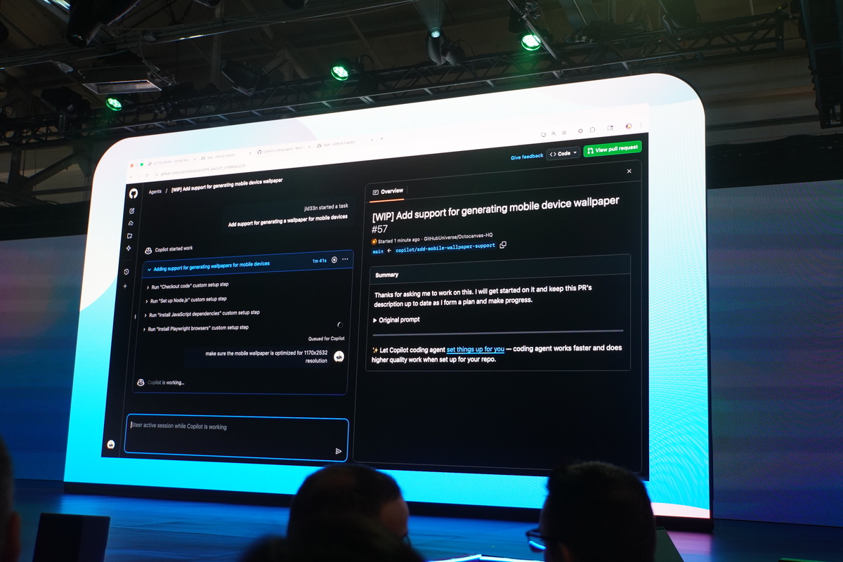 基調講演デモより：動作中のエージェントに指示することもできる
