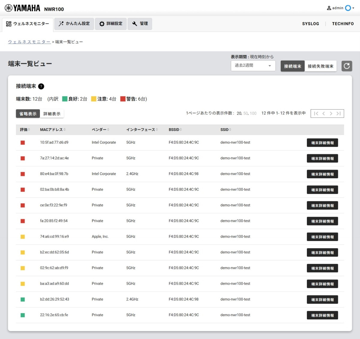 端末一覧ビュー