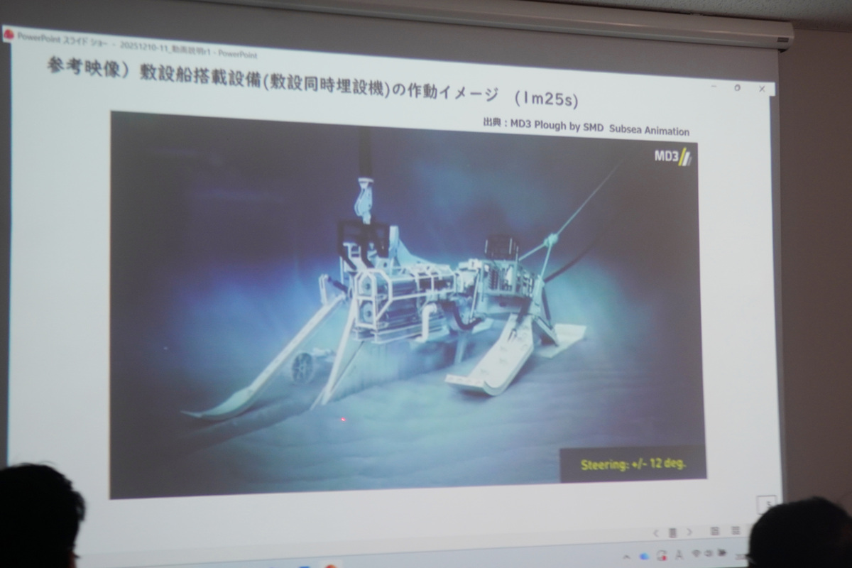 敷設同時埋設機による埋設作業のイメージ動画