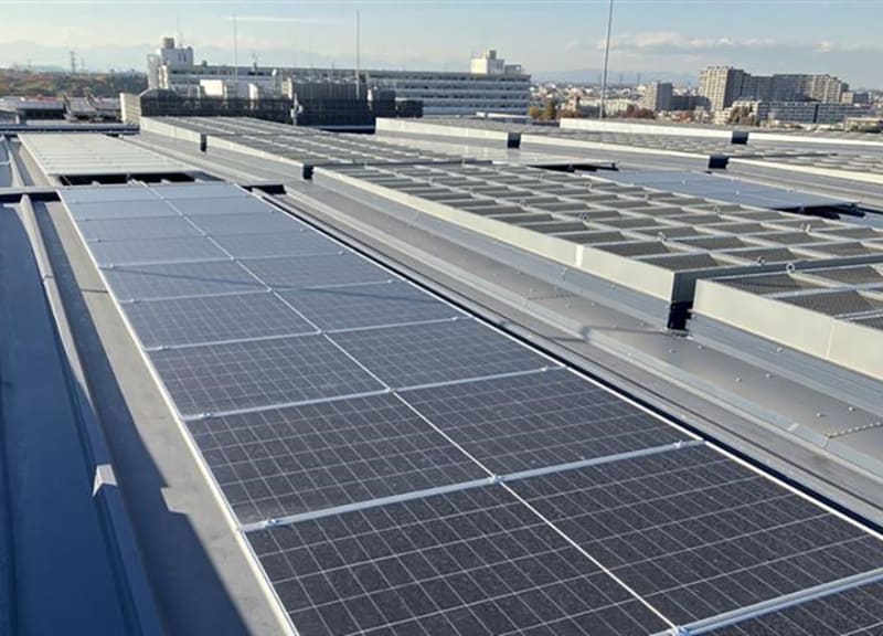 2号棟屋上に設置した太陽光発電設備