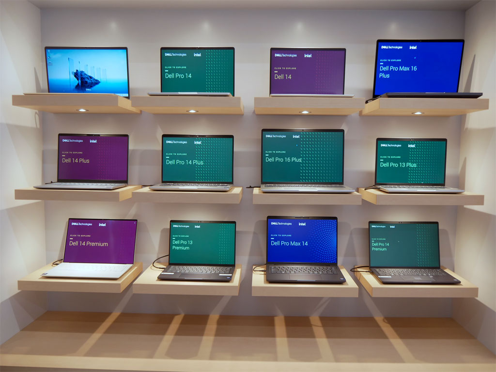 Dell、Dell Pro、Dell Pro Maxの3タイプ12機種を展示