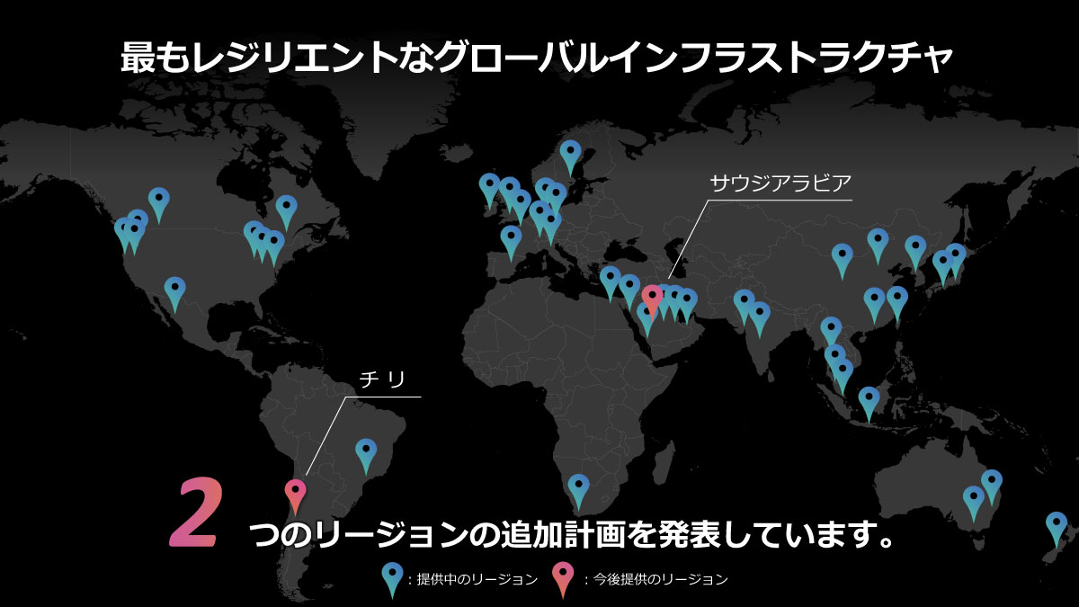 新たに2つのリージョンの拡張計画を発表している