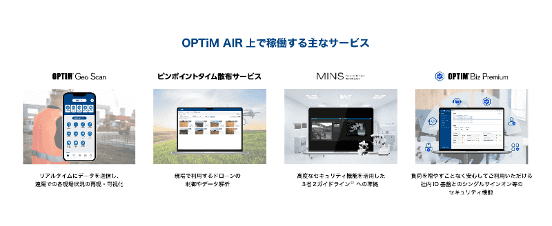 OPTiM AIR上で稼働する主なサービス