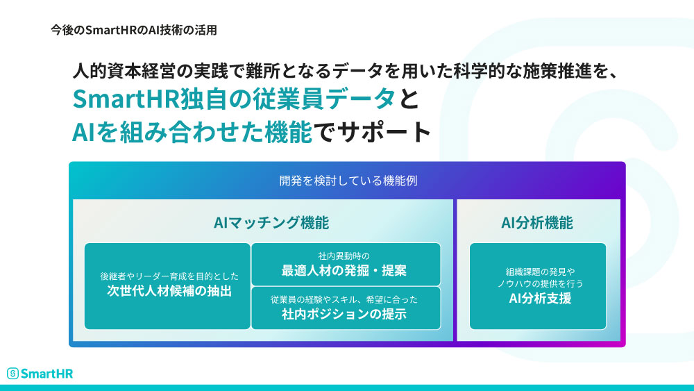 今後のSmartHRのAI技術の活用