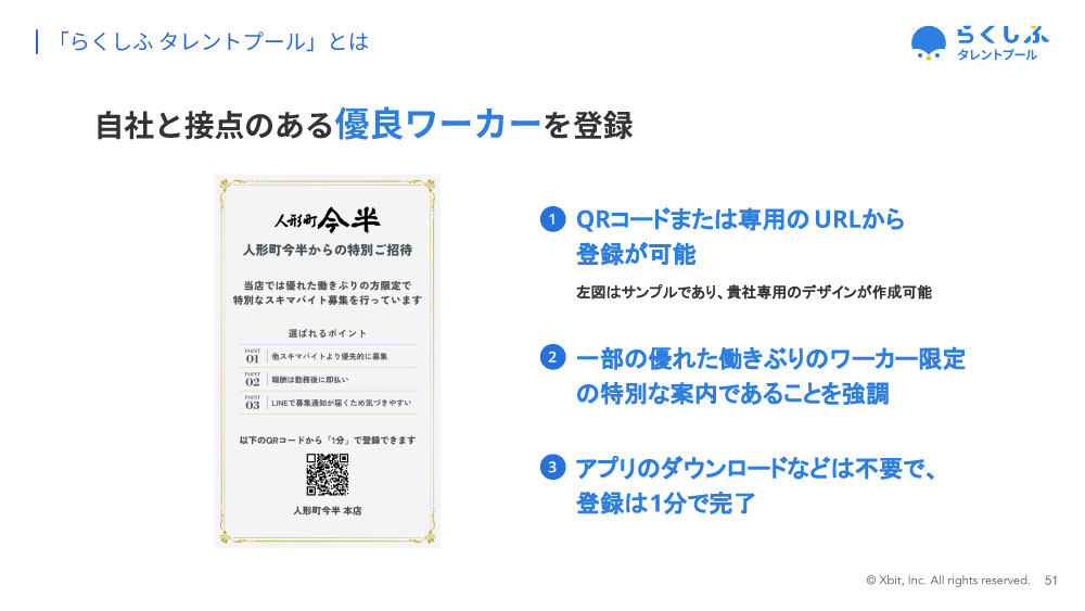 自社と接点のある優良ワーカーを登録