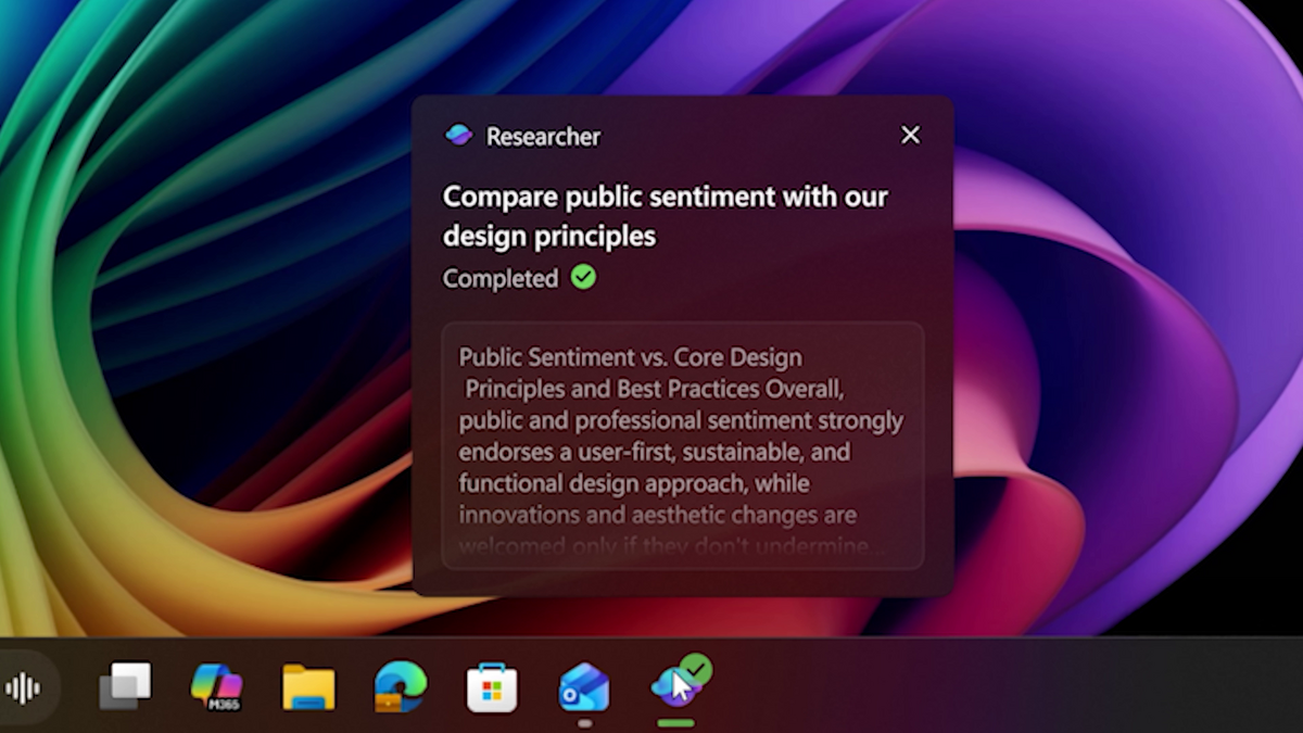 デモ動画より：Researcherエージェントにバックグラウンドで分析を依頼して結果を受け取る