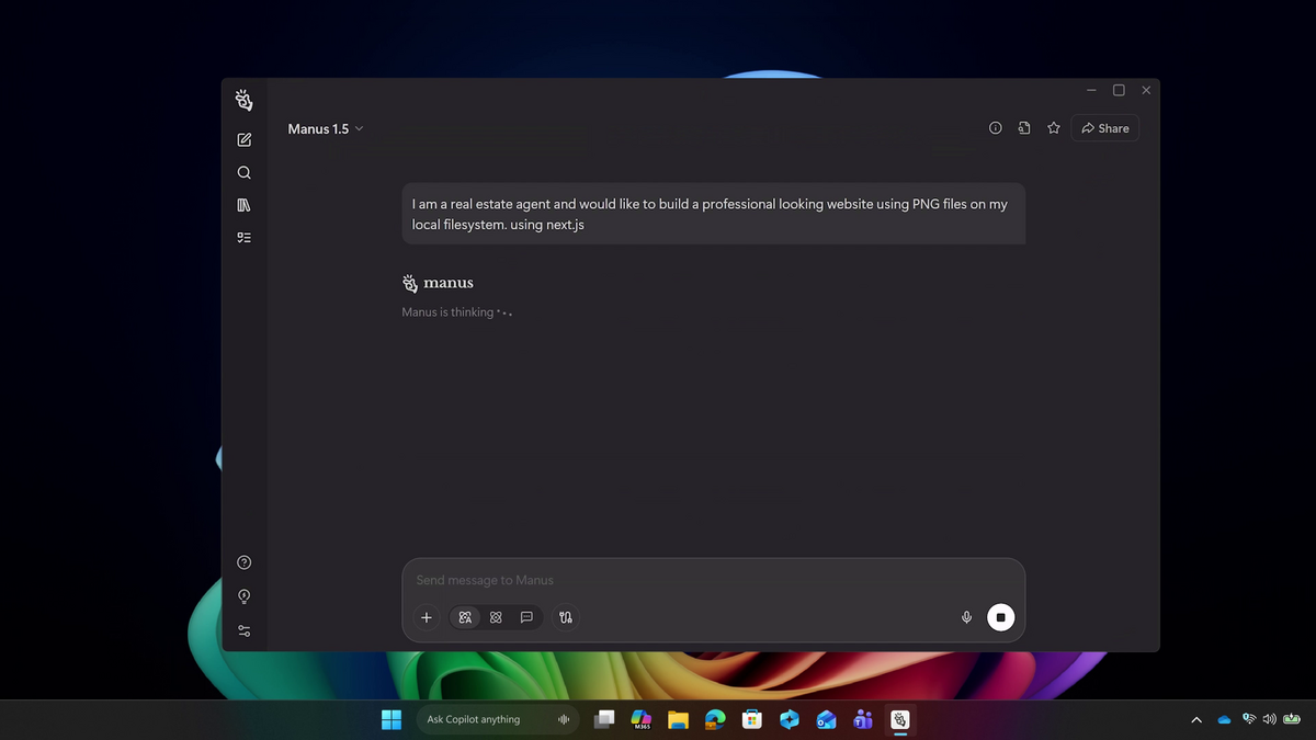 デモ動画より：サードパーティーのエージェントとして「Manus」を呼び出す