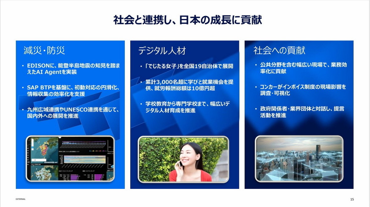 社会と連携し、日本の成長に貢献