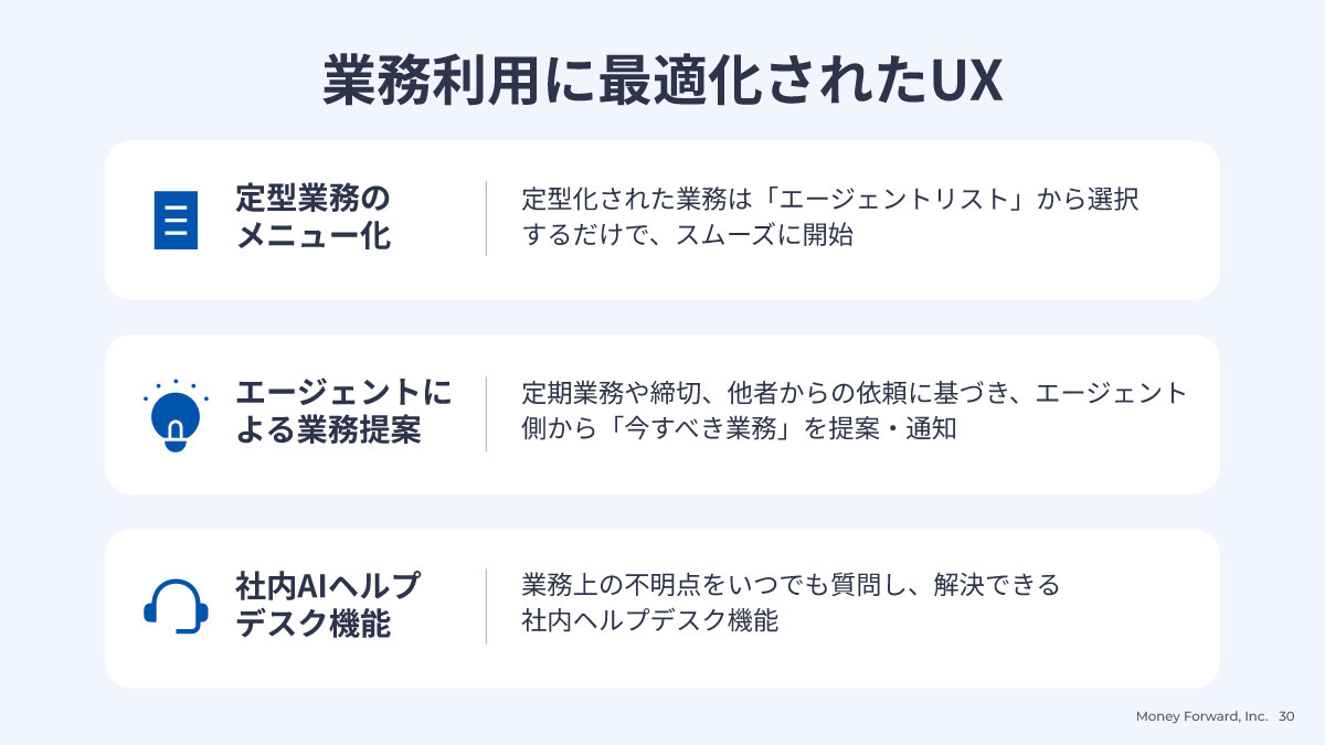 業務利用に最適化されたUX