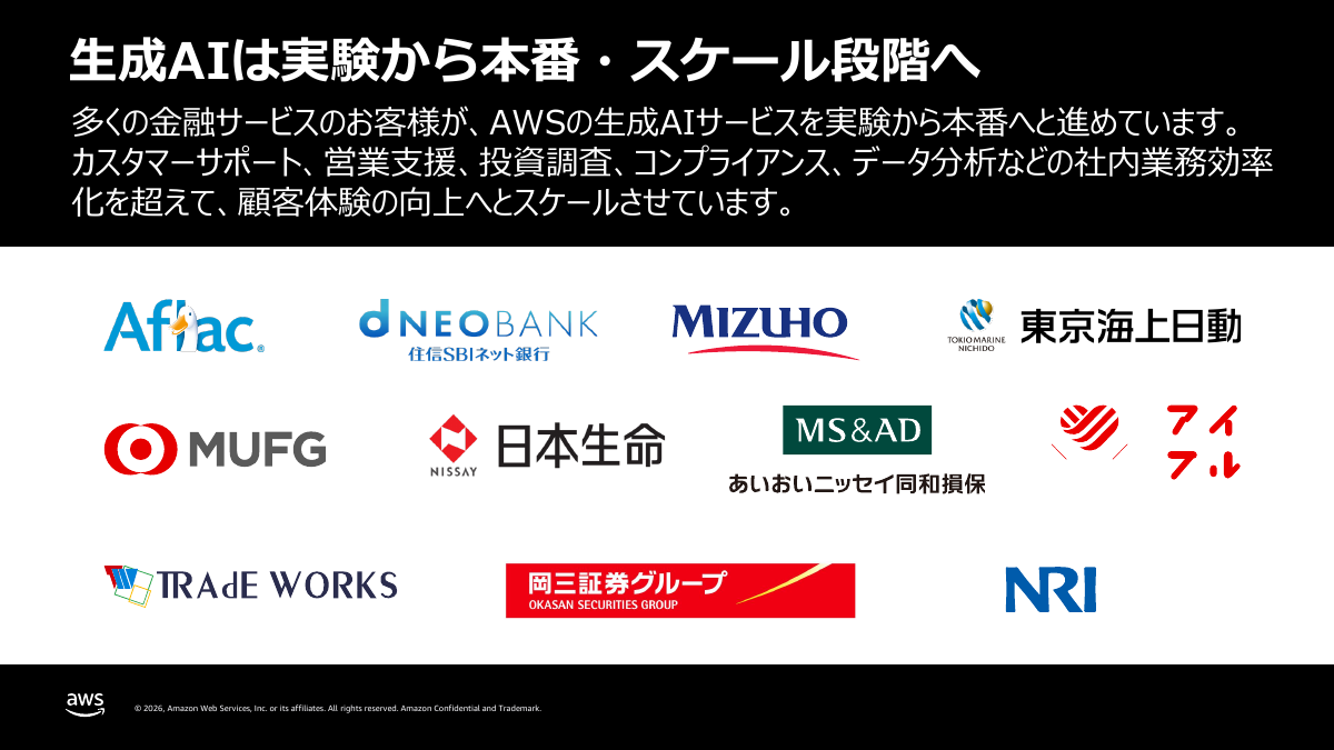 金融業で生成AIは本番稼働を開始し、スケールの段階に