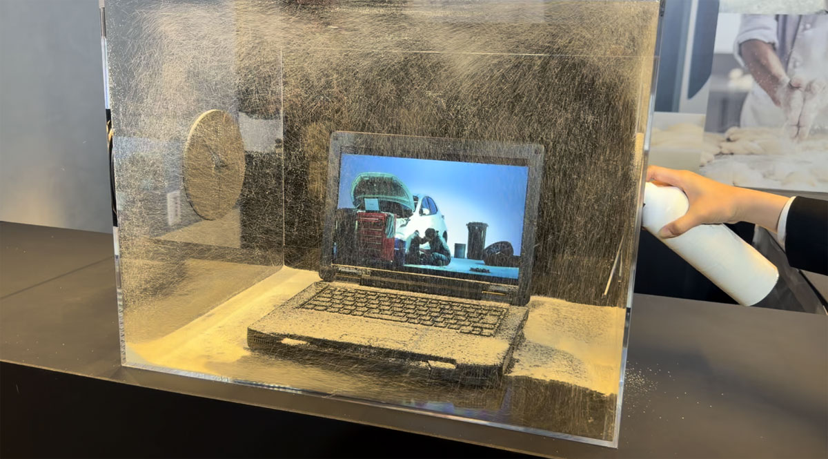 粉塵試験の様子