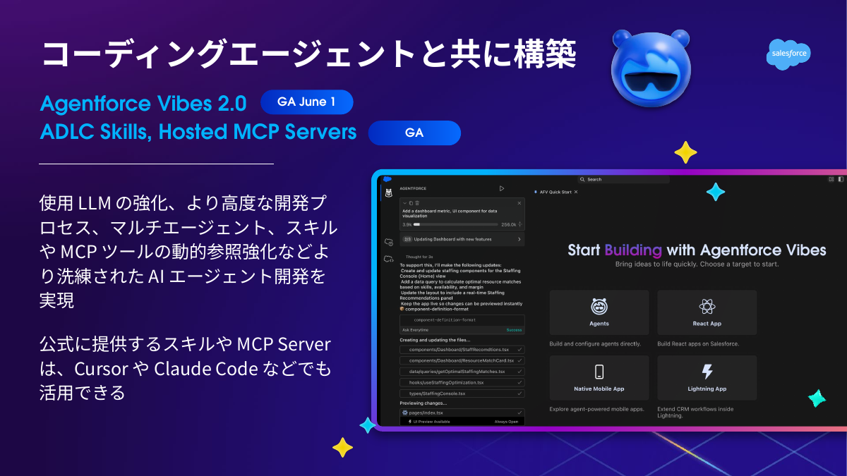 バイブコーディングツール「Agentforce Vibes」がバージョンアップ