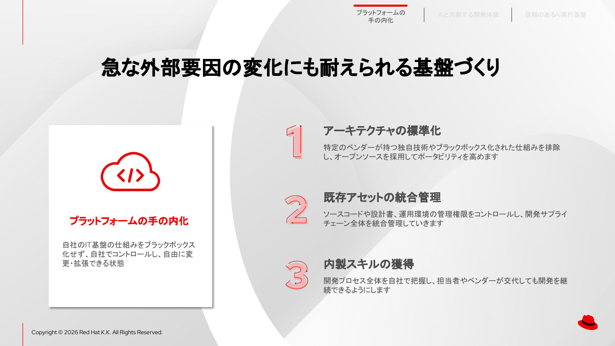 「プラットフォームの手の内化」