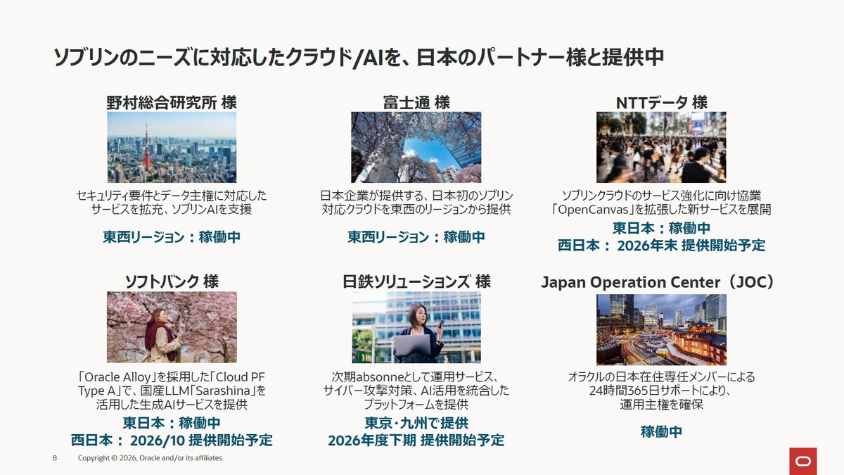 ソブリンのニーズに対応したクラウド/AIを、日本のパートナーと提供中