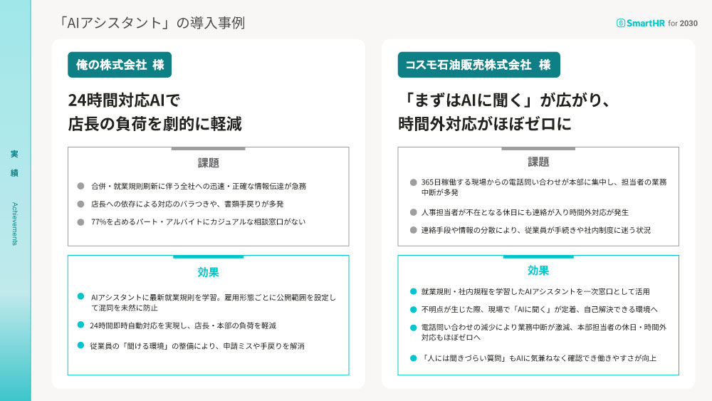 「AIアシスタント」の導入事例