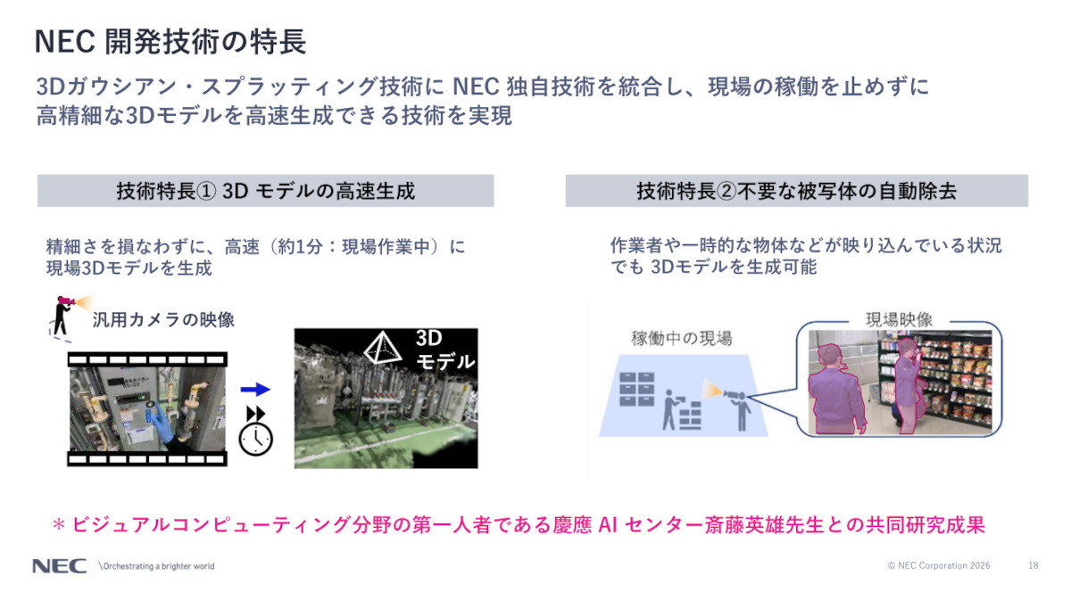 NECが開発した新技術の特長
