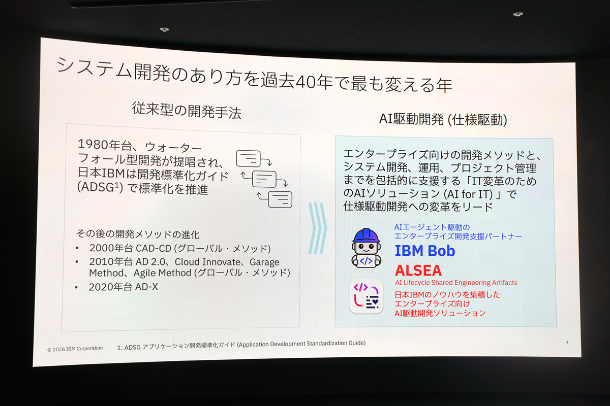 「IBMは2026年を、システム開発のあり方を過去40年で最も変える年と位置づけている」