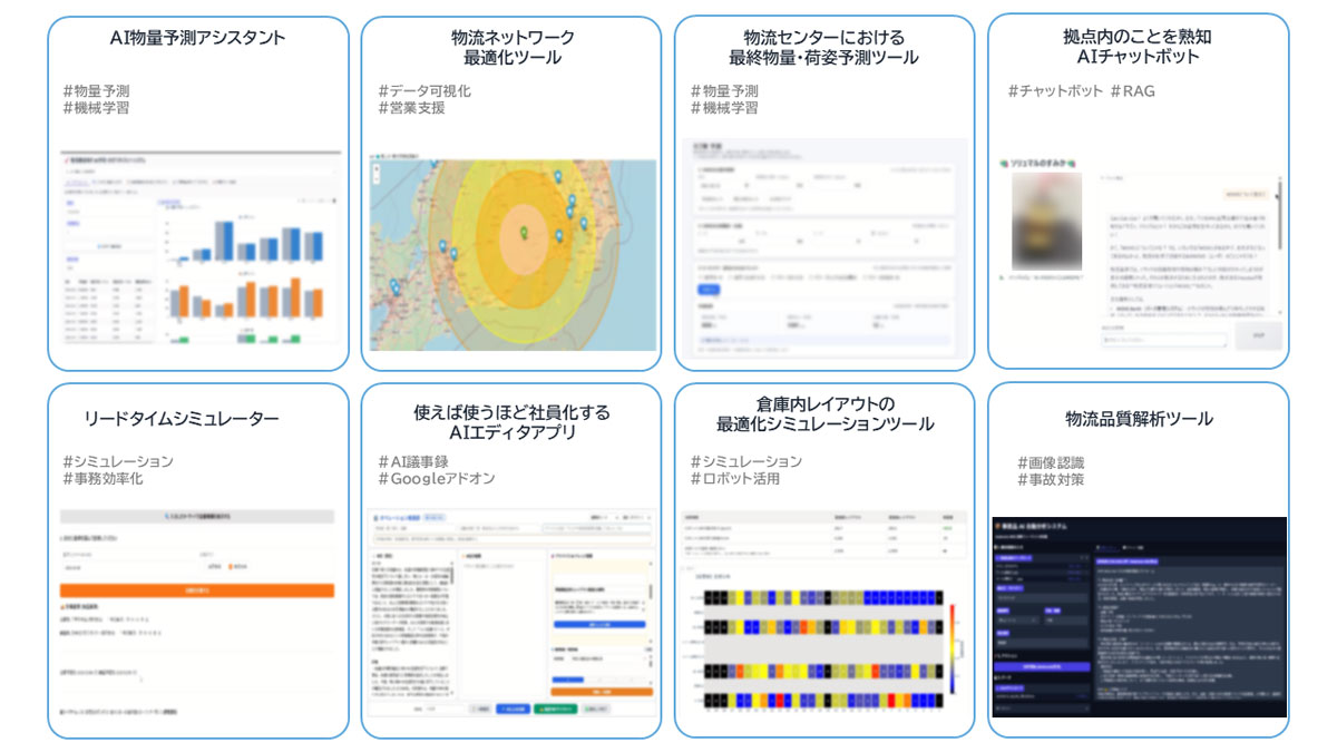 開発した業務アプリケーションの一覧