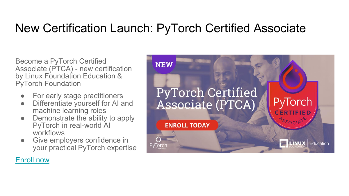 認証制度「PyTorch Certified Associate」開始