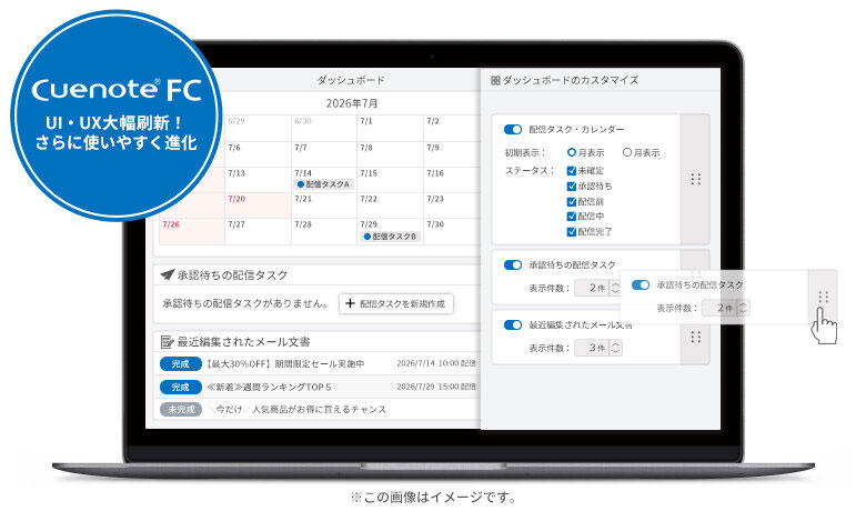 ダッシュボード画面のイメージ