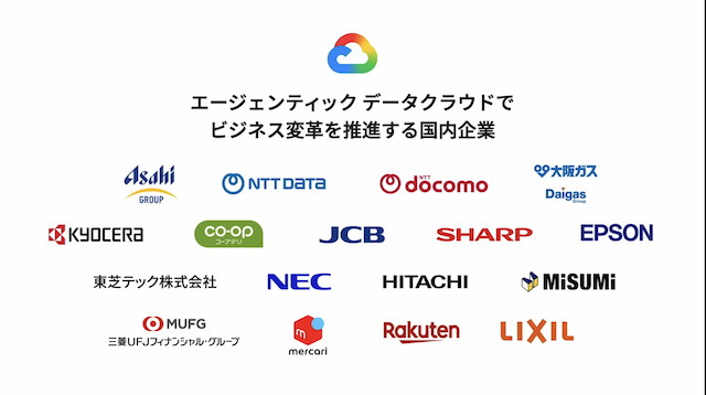 Google Cloudのデータ基盤＋AIエージェントサービスを採用している国内企業の一部。今回紹介するNTTドコモもBigQueryやGeminiなどを積極的に活用している