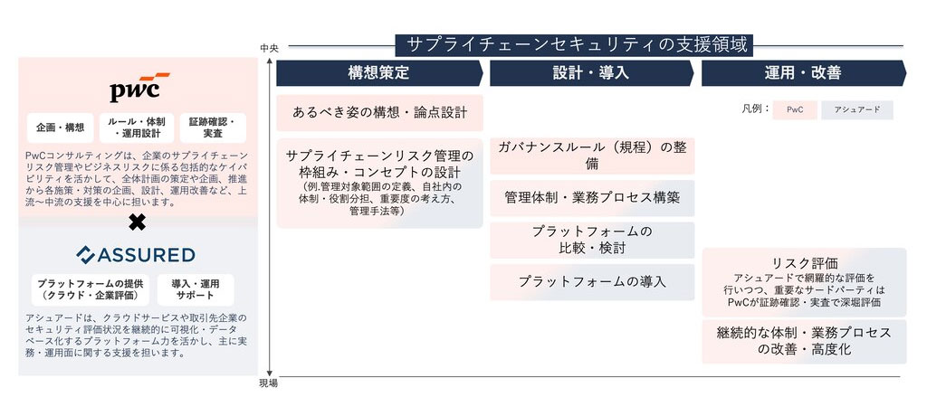 共同支援におけるアシュアードとPwCコンサルティングの役割イメージ