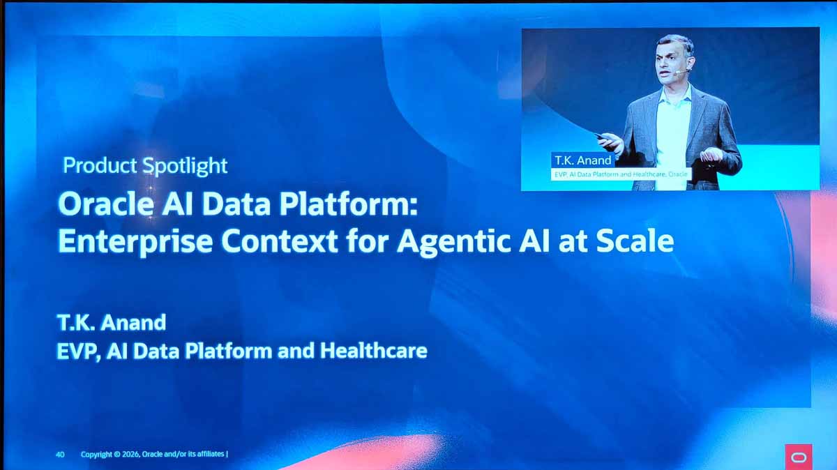 Oracle AIデータプラットフォーム・ヘルスケア担当 上席副社長 TK・アナンド氏のスポットライト講演