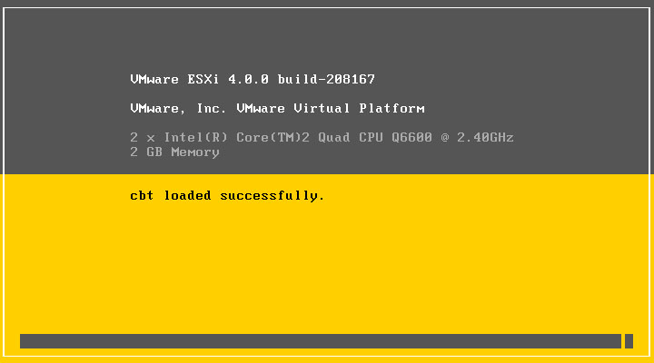 <b>ESXiのインストール画面。ビルド番号は208167となっている</b>