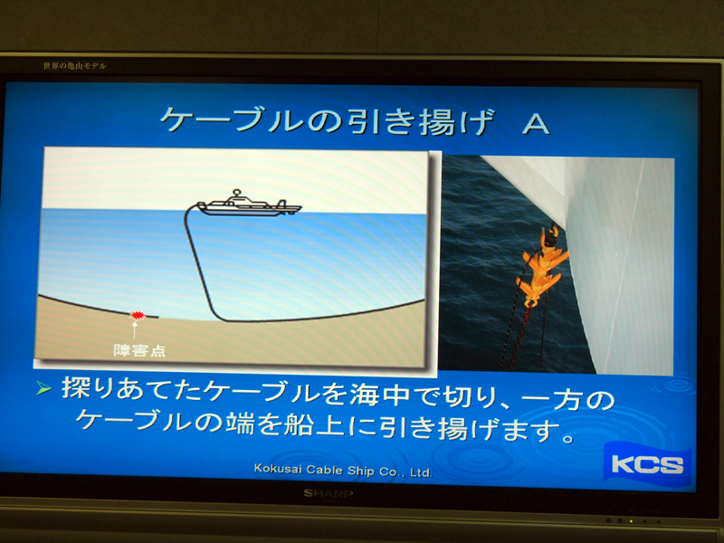 修理(1) まず切断された片方を引き揚げる