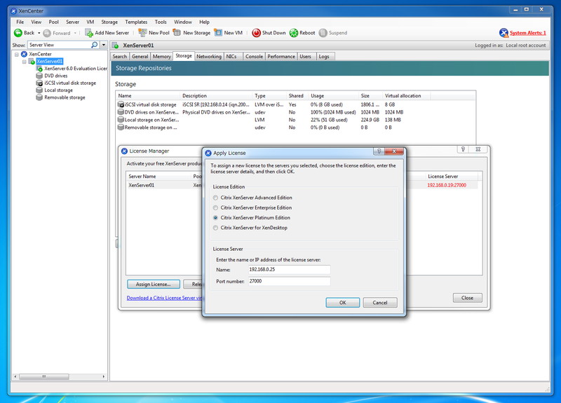 使用するXenServerのエディションを選択する。今回は、Platinumエディションを使用する