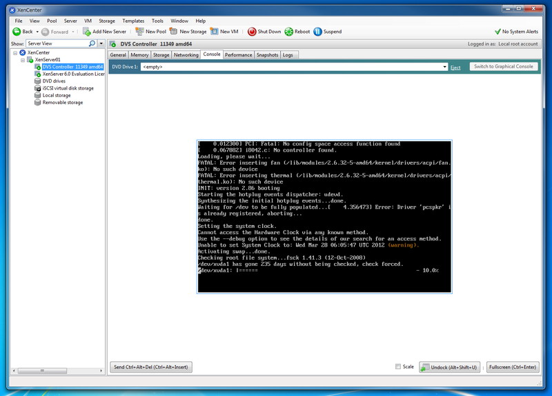 Open vSwitchのスイッチコントローラをインポートした後、起動すると、各種の設定が行われる