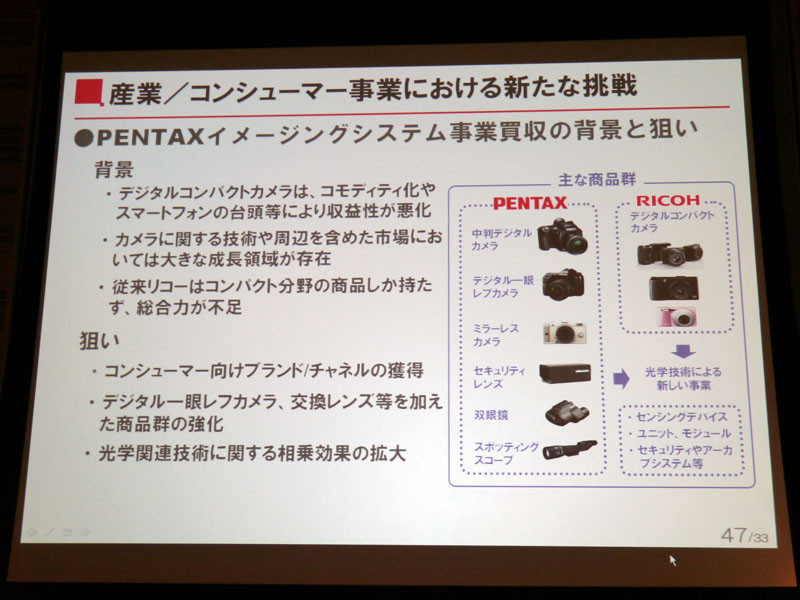 ペンタックスの買収を生かす