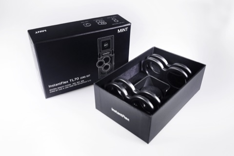 二眼レフインスタントカメラInstantFlex TL70に、専用レンズセットが