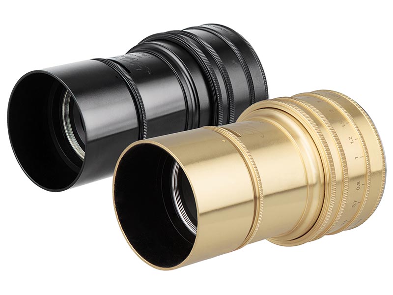 Daguerreotype Achromat 2.9/64 Art Lens（左奥からブラック、真鍮ゴールド）