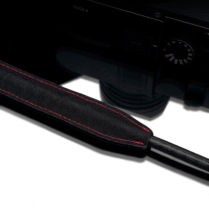 GARIZ Camera Neck Strap 5th 115cmタイプ　ブラック（レッドステッチ）
