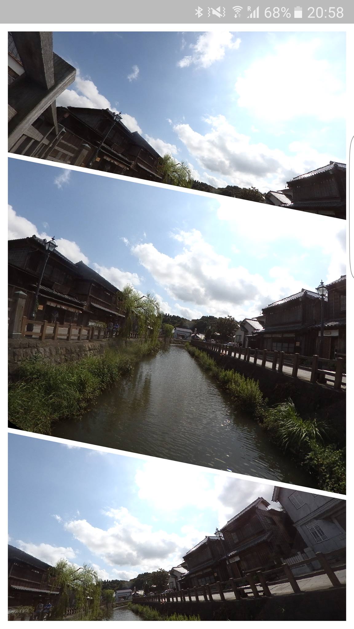 EXILIM ALBUMで全天周画像を表示させた例。複数の視点で分割表示される点に注目。