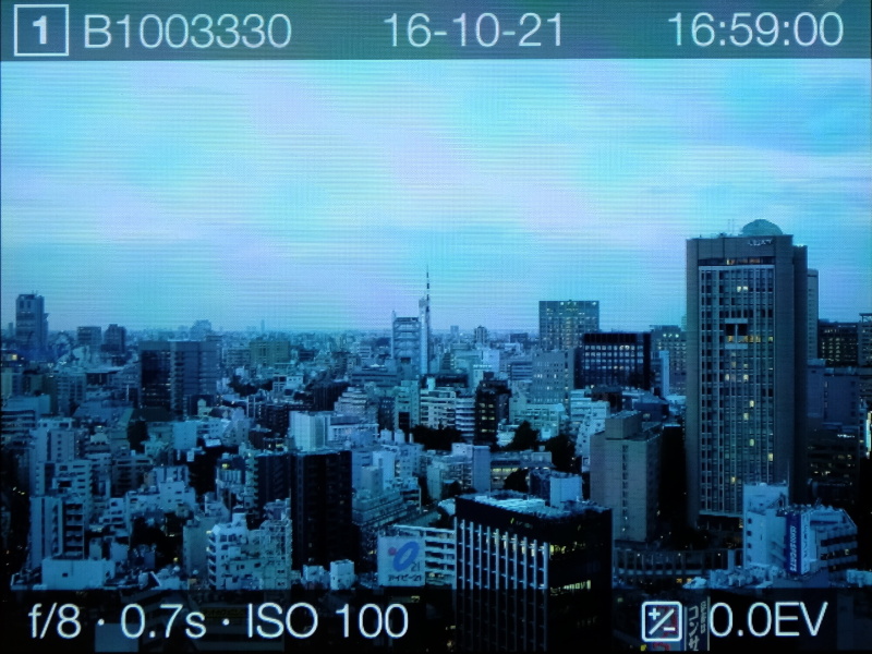 再生画面（モアレは、画面を撮影するカメラ側で生じたものです。以下同）