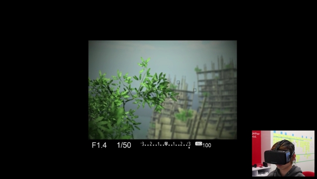 ファインダーを覗いている状態。周りの視野はカットされる